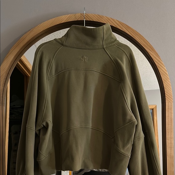 Like new! Lululemon Scuba Oversized Funnel Neck Half-Zip Bronze Green - Picture 9 of 9